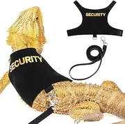 Bearded Dragon Harness and Leash Set, Escape Proof Adjustable Lizard Reptiles Harness with 5 ft Short Detachable Leash for Amphibians and Other Small Pet Animals for Walking Outdoor