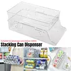 2 Tiers Stackable Beverage Holder Can Organizer Rack For Refrigerator Kitchen AU