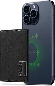 VULKIT Magnetic Wallet Compatible with Mag Safe Wallet for iPhone 16/15/14/13/12 Series, RFID Blocking Credit Card Holder, Fits 4 Cards, Premium Suede Leather