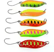 Fishing Lure Bait 5 PCS 3.5g Fishing Bait Fishing Metal Spoon Bait for Trout Bass Spoons Small Hard Sequins Spinner Spoon Fishing Tackle