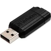 Verbatim PinStripe 32 GB USB Flash Drive - Black - 2 Year Warranty - 1 Each