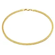 10k Yellow Gold 2mm Franco Box Square Chain Men Bracelet or Womens Anklet 8.5"