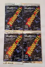 4 New Sealed Unopened 1993 SkyBox DC Comic Book BLOODLINES 8 CARD PACK OOP