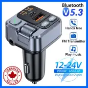 Car Bluetooth FM Transmitter USB PD20W Charger Digital Display Audio Adapter