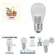 25 Pack LED S14 Outdoor Patio Edison Replacement Bulbs, Warm White, E26 Mediu...