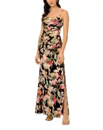 Liv Foster Printed Stretch Sateen Gown