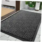 Front Door Mat Outside Entrance 29.5 x 17, Waterproof 17x29.5 Inch Mix Grey