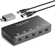 Cubilux CB5 USB Audio Interface for Recording, Streaming, Podcasting, USB to 3.5mm Sound Card with Stereo Microphone Input, Line-In, Line-Out & Headphone Jack for Monitors, Support Windows & Mac OS