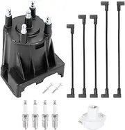 Tune Up Kit (Includes the Distributor Cap, Rotor, 4x Spark plugs, 5x Spark Plug Wires) for Mercruiser 3.0L LX Replaces 811635Q2 816761Q14
