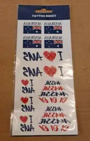 Australia Flag Temporary Face/Body Tattoo Packs Aussie FREEPOST!