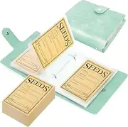 UCandy Seed Storage Organizer, 50 Pockets Seed Sleeves Binder with Envelopes Garden Seed Organizer Storage,Seed Packet Organizer Seed Collecting Template for Vegetable (Green, 3.5" x 5.12"- Pocket)