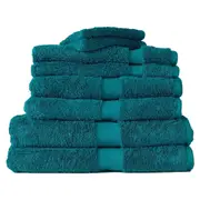 8pc Canningvale Royal Splendour Home Decor Bathroom Bath Towel Set Oceano Teal