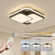 Modern LED Ceiling Light Fixture, Dimmable Black Flush Mount Ceiling Light with