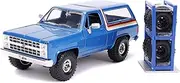 1980 Chevrolet Blazer Blue Metallic with Stripes with Extra Wheels Just Trucks Series 1/24 Diecast Model Car by Jada 31396