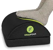 ErgoFoam Adjustable Desk Foot Rest for Added Height (Mesh) - Large Premium Under Desk Footrest | Pet-Friendly Foot Rest Under Desk for Lumbar, Back, Knee Pain | Foot Stool Rocker (Black)