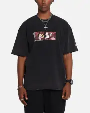 [73 Studio] 73 Studio X Cartoon Network Bill & Mandy Box Logo Vintage T-shirt Black Acidwash - Size XS XS Black Acidwash