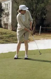 Golf Peggy Kirk Bell In Action 1956 Old Photo