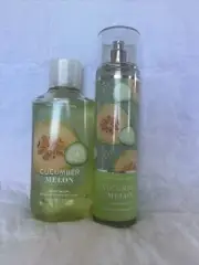 Bath and Body Works Cucumber Melon Shower Gel Body Mist Set New
