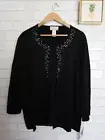 ALFRED DUNNER Two For One Embellished Sweater Top blouse Size M color Black.