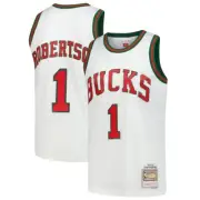 Milwaukee Bucks Oscar Robertson #1 Mitchell & Ness White 1971/72 Swingman Jersey