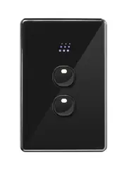 Powermesh 2 Gang Switch in Black