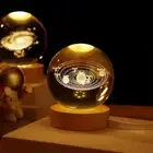 3D Crystal ball Moon Planet Glove Galaxy Night USB LED Bed Side table Lamp