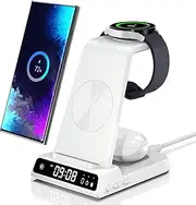 [Phelinta] 3 in 1 Wireless Charging Station for Samsung S25 Ultra, Wireless Charger for Samsung S25/S24/S23/Note 20/Z Flip 6/Z Fold 6, Charger Station for Galaxy Watch Ultra/7/6/5, Galaxy Buds 3/3 Pro