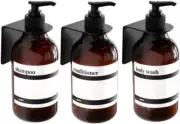 3Pack Wall Mounted Shampoo and Conditioner Plastic 2.7"L x 2.7"W x 8.2"H