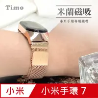 在飛比找博客來優惠-【Timo】小米手環7專用 米蘭尼斯磁吸式不鏽鋼錶帶 玫瑰金