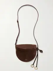 [Alaïa] Alaïa - Le Click Leather-trimmed Nubuck Shoulder Bag - Brown - One size One size Brown