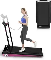 Walking Pad Treadmill with Incline, 300lbs Portable Compact Under Desk Treadmill, 3 in 1 Foldable Walking Pad with Handle Bar for Home Small Office,with Remote Control and LED Display