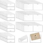 PH PandaHall Pack of 100 Label Holders for Storage Containers 2 x 3.7 3.7 x 5.3 Inch Business Card Pockets Sticky Bag for File Folders Bookshelf Storage, Klar