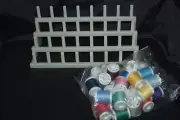 Vintage 32 Plastic Spool Thread Holder Rack with 33 Spools of Thread UNUSED