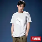 網路獨家款↘EDWIN 3D上下堆疊短袖T恤-男女款 淺灰色 #滿件享折扣