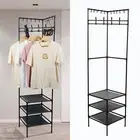 Clothes Rail Shoe Storage Shelf Coat Hanger Corner Organizer Display Rack≧≌⊥∨