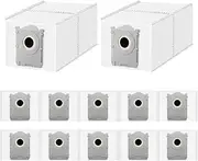 12 Pack Dust Bags Compatible with Ecovacs Deebot X8 PRO/T50 PRO/T50 MAX PRO OMNI Robot Vacuum Cleaner Accessories, 4 Layers Effective Filtration, 4L Large Capacity, Robot Vacuum and Mop Kit