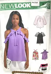 New Look Sewing Pattern 6490 - Misses' Top or Blouse Size 8-20 Sleeve Variations