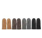 AUSTRALIAN SHEPHERD® Fluffy Sheepskin Wool Mittens - Black / 7