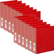 Marbig Clear View Insert Ring Binder 4D 50mm A4 Red 12 Pack
