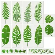 11Pieces Large Leaf Stencil 12"x6", Palm Fern Leaf Stencils for Painting on W...