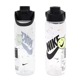 NIKE TR RECHARGE 大口徑水壺 24OZ-運動水壺 700ML N100432096824 透明黑黃彩