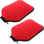 Kisangel 2pcs Pickle Racket Cover Table Tennis Paddle Cases Racquet Protector Racket Carry Bag Racket Enclosure Paddle Sleeve Cover Paddle Shield Table Tennis Bat Case Red Neoprene