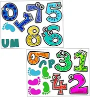 ifundom Kindergarten Decals Cartoon Floor Stickers Easy Install/Remove Number Game Lattice Decals