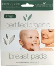 Nature's Child Organic Reusable Breast Pads Large 6 Pack
