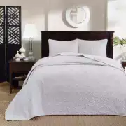 NEW! ~ XXXL LARGE OVERSIZE ELEGANT WHITE VINTAGE SHABBY CHIC BEDSPREAD QUILT SET