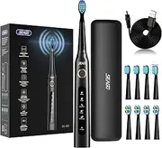 Seago Electric Toothbrush, Rechargeable Power Toothbrush with 8 Brush Heads and travel case, 40,000 VPM, 5 Cleaning Modes with Teeth Whitening, 30 Days Battery Life - Ideal for Adults & Youth, SG-507(Black)
