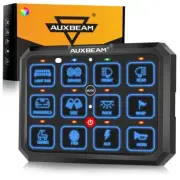 AUXBEAM RGB 12 Gang 12V 24V Switch Panel LED Light Bar For Car RV Boat Marine