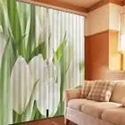 Elegant White Tulips 3D Blockout Photo Print Curtain Fabric Curtains Window