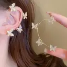 Butterfly Ear Cuff Silver Gold Zircon Clip Non Piercing Wrap Jewellery Earrin ◆к
