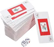 ibasenice 2 Sets Mahjong Cards PVC Mahjong Playing Card Kit Portable Travel Game